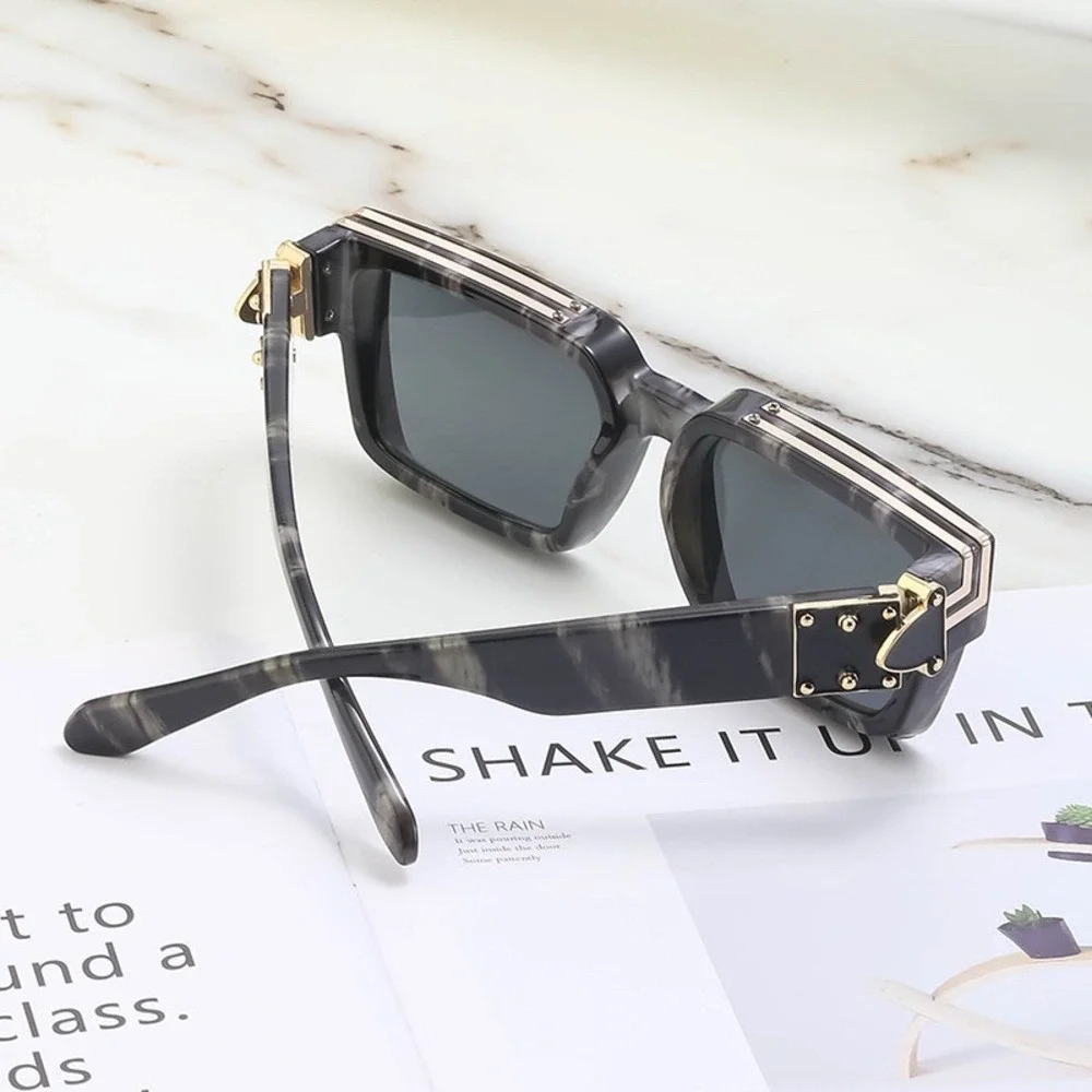 Mens‎ Hip Hop Sunglasses Modern Designer Fashion Shades Gray Marble Frame Classy